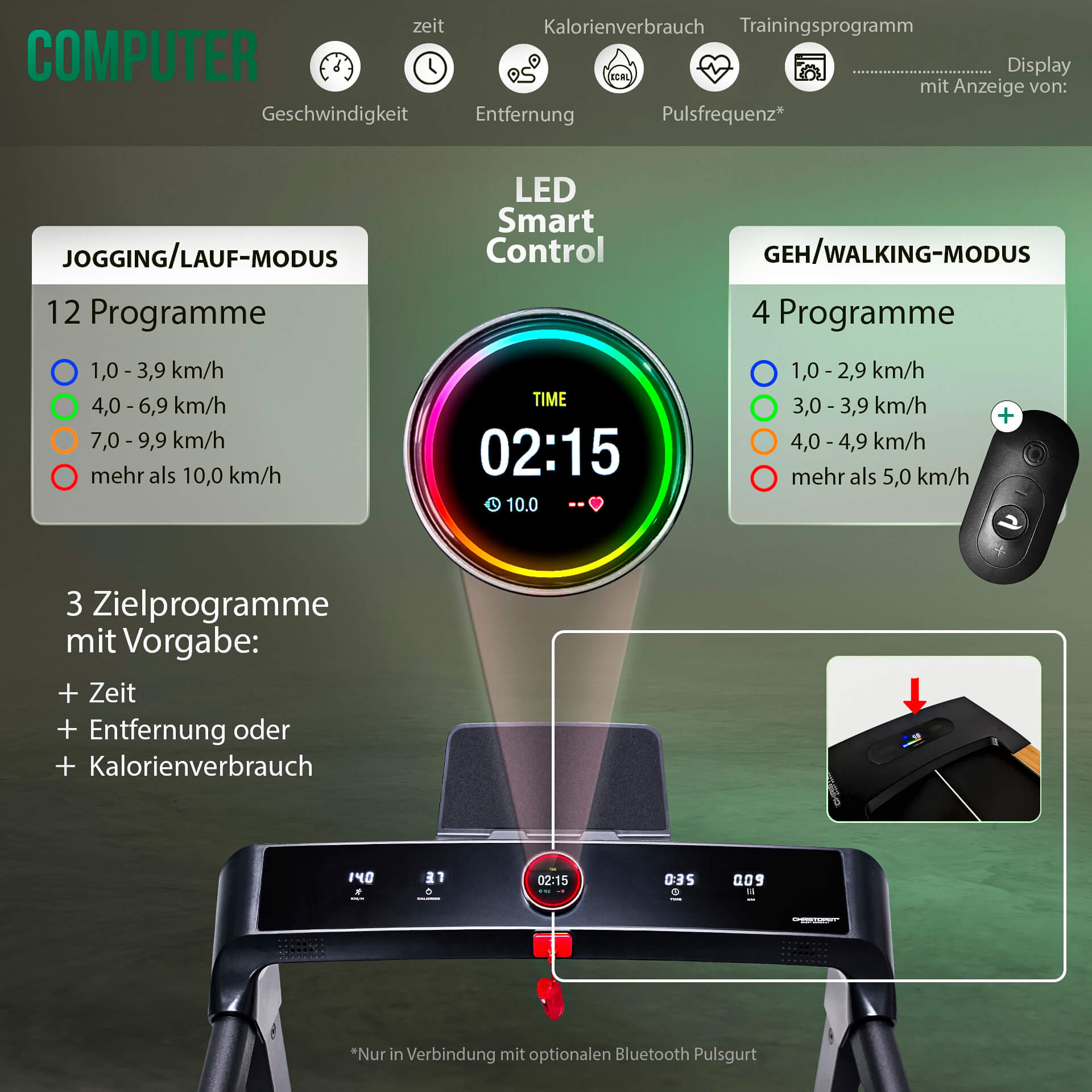 Laufband 2 in 1 Holzlook