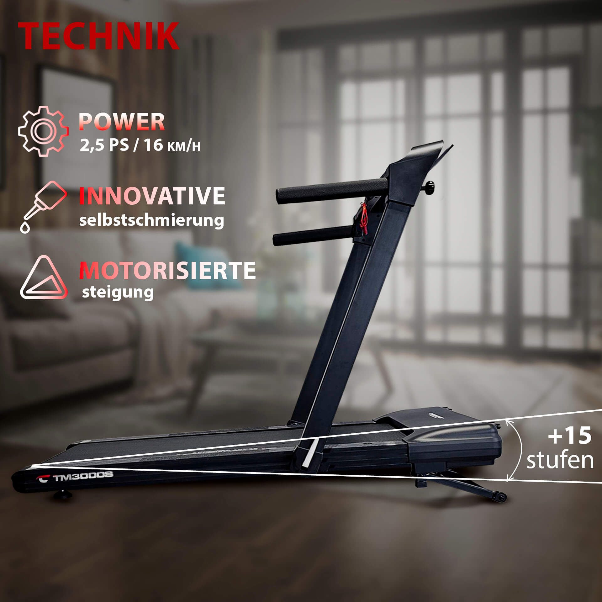 Laufband TM 3000 S mit Gestensteuerung