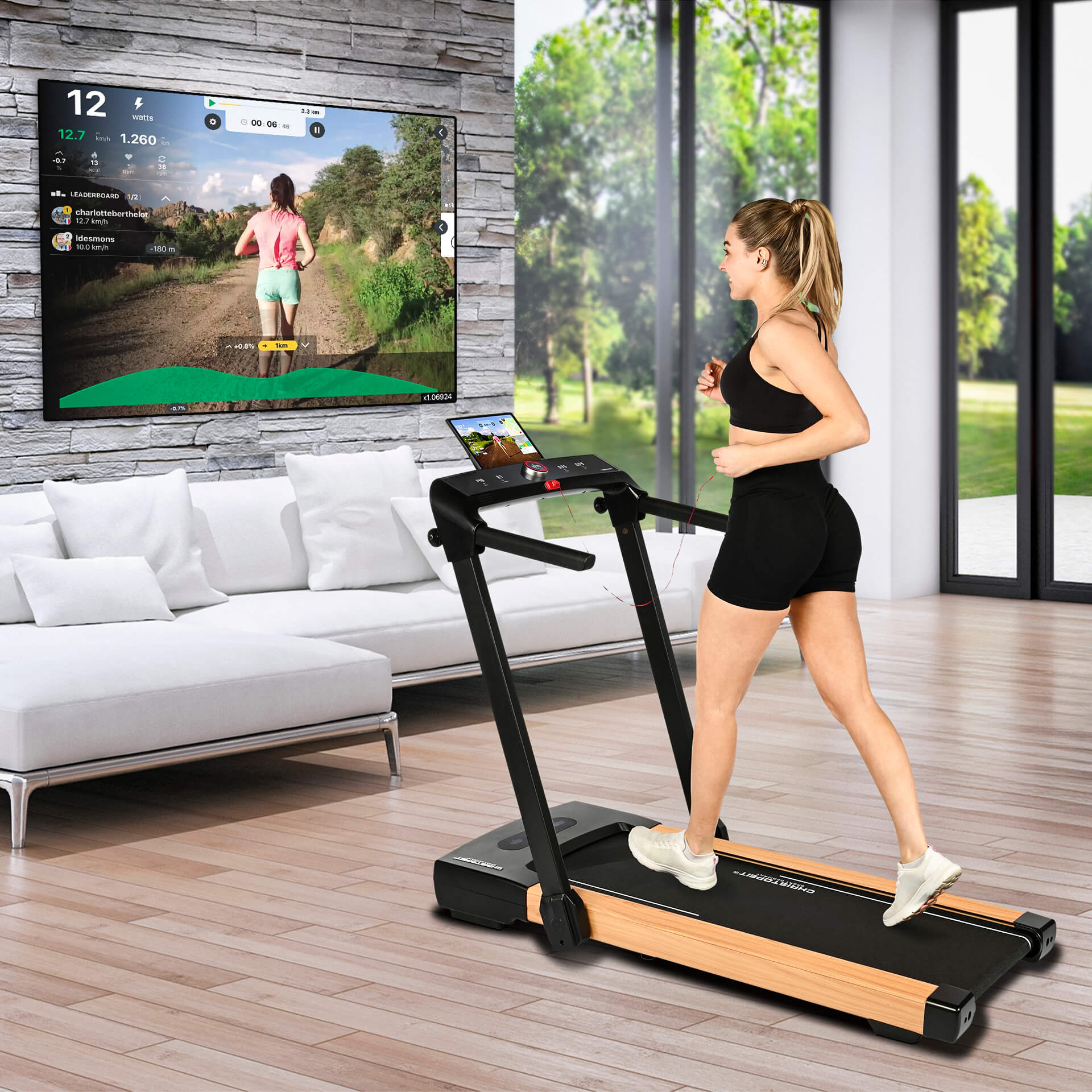 Laufband 2 in 1 Holzlook